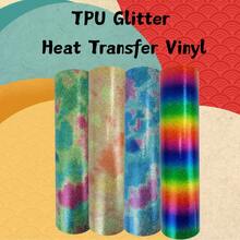 1roll TPU Glitter Heat Transfer Vinyl , 9.84X40IN, For Shirts, Easy To Cut & For Heat Vinyl Design