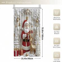 1/3/4pcs Merry Christmas Winter Decorations Shower Curtain Set Santa Tree Ball Faux 3D Cute Red Golden White Shower Curtain Bathroom Set, Minimalist Cartoon Waterproof And Wear-Resistant Accessories,With 12 Hooks - Includes Toilet Seat Cover, Bath Mats, And Rugs - Non-Slip Polyester Fabric - Washable - Perfect For Holiday Decor,Home/Bedroom/House/Western Decor
