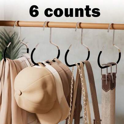 6-Piece Hat Organizer, Durable Stainless Steel Hangers With Reinforced Edges For Long-Term Use