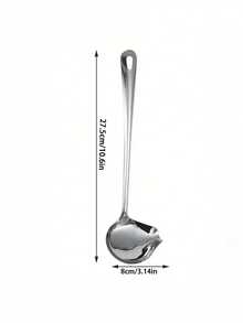 1/2pcs Stainless Steel Gravy Ladle, Slanted Mouth Ladle, Duck Bill Ladle, Sauce Drizzle Spoon, Restaurant Gravy Boat Ladle, Garlic Sauce Ladle, Soup Ladle