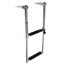 OUKANING 2-Step Stainless Steel Telescopic Boat Ladder Telescoping Swim Ladder Boat Marine Ladder For Yacht, Ship, Boat, Swimming Pool