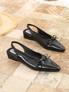 Tacones altos de punta fina con tacón de gatito para mujer, zapatos de vestir elegantes de moda casual para primavera/verano, de color beige para uso formal y al aire libre - Negro - Ver 6