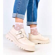 Beige Shoes On A Massive Sole Decorated With Buckles Juke - Beige - View 2