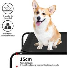 Cama para Perro, 102 * 69 * 21cm Cama Elevada para Perro Porttil con Malla Lavable y Transpirable, Marco de Metal, para Uso Interior, Exterior y Camping Negro, X - Large - negro + Grande - Ver 3