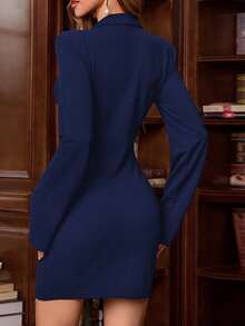 WOWDARK Women's Sexy Deep V-Neck Long Sleeve Bodycon Dress, Autumn