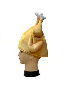 1pc Thanksgiving Chicken Leg Hat: Velvet Cartoon Hat Decoration, Carnival Party, Thanksgiving Turkey Hat, Polyester