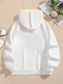 Front-Panel Hoodie - Barcelona, Visca Barça Drawstring Casual Hooded Sweatshirt, Suitable For Winter And Autumn, Women's Clothing. Spring Outfit For Women - 白色 - 查看 2