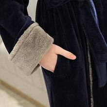 PUTUO Womens Bathrobe Soft Fleece Dressing Gown Ladies Winter Warm Long Robe Housecoat Full Length - Hooded Robes - Pink - View 6