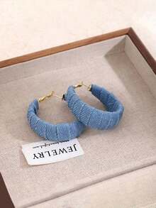 [Luxurious Earrings] Luxurious Anti Allergic Large Circle Earrings | Fashionable And Classic Denim Circle Earrings, Birthday Gifts, Valentine's Day Gifts, Suitable For Daily Wear And Parties, Exquisite Gifts - 彩色 - 查看 8