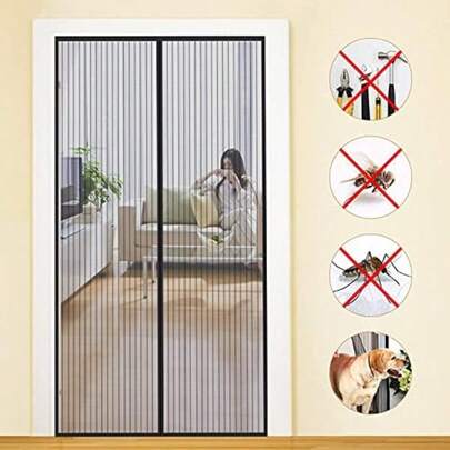 Magnetic Mosquito-Proof Door Curtain For Home Bedroom, Self-Adhesive Magnetic Screen Window, Soft Fly Net Door For Summer Ventilation