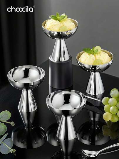 choxila 1/2/4 Pcs Dessert Cups, Ice Cream Bowls, Pudding Bowls, Snack Trays, Aromatherapy Trays, Candle Holders, Decorative Trays, Jewelry Storage Trays For Home, Courtyard, Restaurant, Dessert Shop