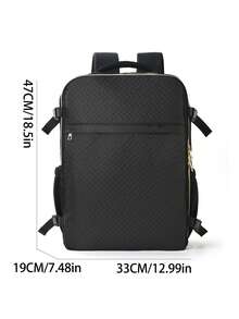 1个热气球旅行背包，男女通用，商务通勤，度假背包，多层背包，笔记本电脑包，双肩包，多功能背包，商务旅行，大学书包，适合国际通勤旅行 - 黑色 - 查看 2