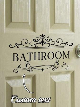 1pc Custom Letter Pattern Wall Sticker, Custom, English Letters - Bathroom Wall And Door Sticker, Removable Wall Sticker, Suitable For Home Bathrooms, Home Decoration