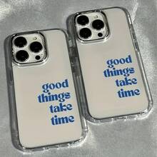 Funda Ultrafina a Prueba de Golpes y Manchas Las cosas buenas toman tiempo Adecuada para iPhone13/12/11/16 Pro Max/15Pro/14 PLUS funda de teléfono, 13 Pro/14/12 Pro Absorción de impactos, funda de teléfono antideslizante, ligera, funda de protección para hombres y mujeres, funda de protección de TPU de alta calidad El regalo perfecto para las fiestas Funda de teléfono minimalista y premium - 1 pieza - Ver 4
