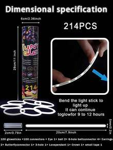 50/100支装 8英寸白色婚礼荧光棒，高品质超亮荧光棒，艺术荧光棒，灯光装饰，夜灯效果，持续发光8-12小时，为派对增添光彩，可用于制作手链、项链、霓虹灯、婚礼派对荧光棒，更鲜艳的荧光棒