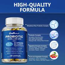 PSLALAE Probióticos 100 Mil Millones De UFC - Salud Digestiva E Intestinal - Alivia El Estreñimiento, La Diarrea, Los Gases Y La Hinchazón - 120 Unidades - 120 cápsulas - Ver 3