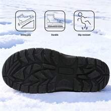 Botas de nieve de invierno para niños y niñas, impermeables y con forro de piel (para niños pequeños) - Negro - Ver 5