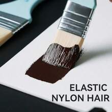 Flat Paint Brush Set - 3 Sizes Nylon Large Paint Brushes For Acrylic Painting Gouache Wood Furniture Gesso Varnishes And Wall - 藍色 - 查看 3