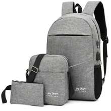 Colección de 3 piezas Mochila reflectante para portátil que brilla en la oscuridad,Conjunto de bolsos neutros y casuales para portátil Conjunto de mochilas unisex - Colección de tres piezas Diseño minimalista y elegante para uso en el tiempo libre Bolso para portátil con puerto USB Mochila reflectante para portátil que brilla en la oscuridad - Gris - Ver 3