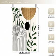 1/3/4 pièces Ensemble de rideau de douche médiéval, tapis de bain, couvre-siège de toilette et tapis de bain. Motif bohème abstrait de feuilles et d'arches. Accessoires modernes, imperméables et résistants à l'usure. Avec 12 crochets. Fabriqué en polyester antidérapant et lavable. Parfait pour la décoration de vacances, la maison, la chambre, le style occidental et Noël.