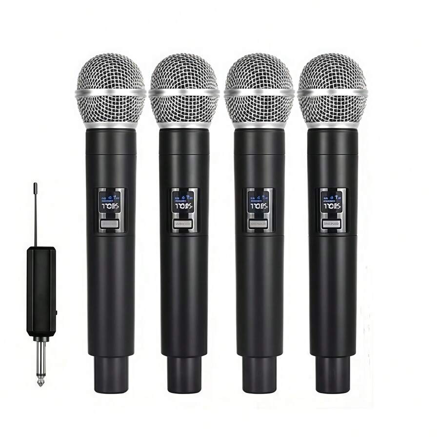 高端高品质无线麦克风，手持麦克风，便携式手持麦克风，无线麦克风，800mAh电池，专业手持单指向动圈静音功能，蓝色，适用于卡拉OK、游戏、直播和视频会议，时尚设计 | 结构坚固，唱歌麦克风，二合一无线麦克风，专业手持麦克风，适用于卡拉OK、派对、教堂、演出录音