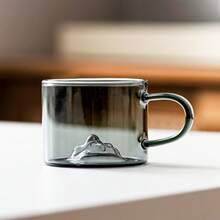 مجموعة أكواب زجاجية شفافة للاستمتاع بمشاهدة الجبال، أكواب شاي داخلية من الزجاج البورسليكاتي عالي الجودة، زجاج شفاف مع مقبض لتذوق الشاي الكونغ فو، أكواب شاي، أكواب قهوة، أكواب عصير