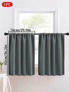1pc Solid Color Blackout Curtain, Modern Minimalist Home Shading, Heat Insulation Kitchen Curtain, Suitable For Living Room, Bedroom, Kitchen, Home Decor, Room Decoration - Multicolor - View 29