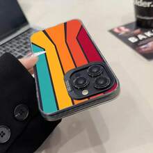 Custodia per telefono vintage anni '70 a righe, cover opaca color argento compatibile con 15, 14, 16, 13, 12, 11 Pro Max Plus XS X, antiurto e rigida, compatibile con 17, 17 Pro, 17 Pro Max