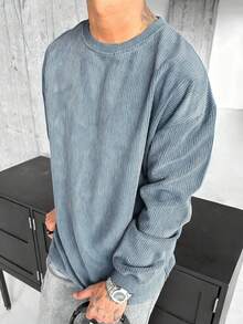 Men's Casual Old Money Men Corduroy Sweatshirt
