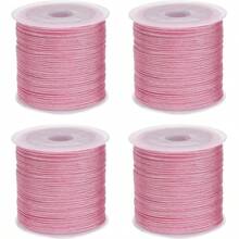 4 Rolls 50m/1968inch Silky Satin Cord Nylon String 0.8 Mm Chinese Knotting Cord, Nylon Beading Thread For Bracelets, Necklaces, Wind Chime, Macrame Crafts, Drawstring Bags, Multicolor Beading String(Random P)