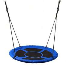100cm Giant Nest Web Rope Hanging Tree Kids Swing Seat Round Backyard Playground - Blue - View 1
