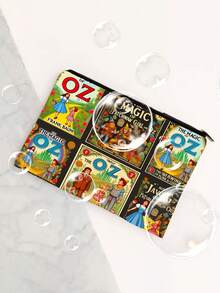 1 件复古书皮化妆包，以多萝西和西方邪恶女巫为特色 - 拉链封口化妆包，旅行洗漱包 - 女士生日/圣诞节/毕业礼物，主题派对礼物（灵感来自 L. Frank Baum） - 带有标志性人物的多用途化妆盒，非常适合旅行和存储，是送给爱书人的理想礼物 - 彩色 - 查看 5