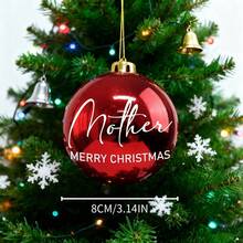 1pc Personalized Christmas Ball Ornament, Christmas Tree Decoration, Christmas Gift, New Year Gift, Customized Christmas Ornament - Multicolor - View 12