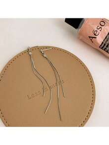 1 对简约优雅流苏耳环，时尚百搭，适合日常佩戴 - 銀色 - 查看 4