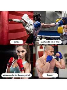 Vendas de boxeo, guardamanos de boxeo, vendas elásticas para manos, paquete de 2 vendas deportivas (5), vendas para artes marciales mixtas Guardamanos elásticos para protección de muñecas y nudillos - Negro - Ver 5