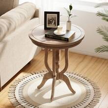 COZAYH Rustic Farmhouse End Table, Natural Top Side Table For Family, Dinning Or Living Room, Distressed Finish, Mid Century Modern - Sleek Base Design - Natural - 查看 1