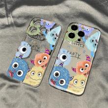 Funda de Monstruito de Patrón de Caricatura Compatible con 15/14/13/12/11/XS/XR/X//8//Plus/Pro - transparente - Ver 3