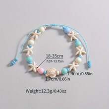 Ocean Style Candy Color Beaded Braided Turtle Starfish Beach Waterproof Wax Thread Anklet - XY-3473 - 查看 6