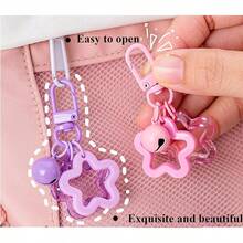 36Ps 9 Colors Acrylic Star Bell Keychain,Stars Colorful Keychainn Bulk,Keychain For Women Keys Backpack KeychainsChristmas - Chuông đôi sao đơn - Xem 2