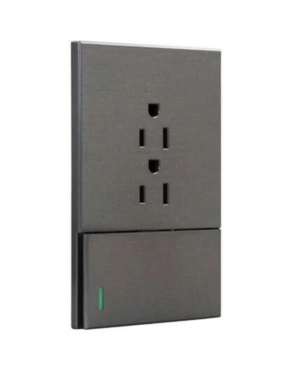 Placa de Diseño Elegante con Apagador y 2 Contactos