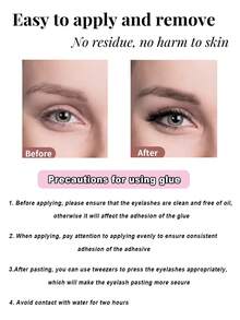 Asiteo 1pc 5ml Transparent Eyelash Glue, Waterproof & Long-Lasting Eyelash Adhesive For Makeup Faux Mink Lashes - Clear - View 8