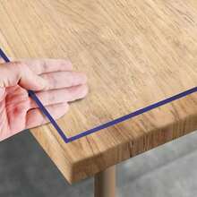 Khăn trải bàn trong suốt 100% PVC cao cấp, dày 1,0mm - Chống trầy xước và chịu nhiệt, dễ vệ sinh, thích hợp cho bàn ăn gia đình, khách sạn, nhà hàng và quán cà phê, khăn trải bàn tối giản và thời trang để bảo vệ đồ nội thất của chúng ta. - trắng - Xem 2