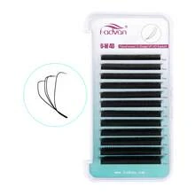 FADVAN 12 file di ciglia per estensioni ciglia a forma di U C/D 4DW, ciglia naturali super morbide, estensioni ciglia a ventaglio pronte, forniture per estetiste di ciglia