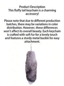 1 件钥匙圈、尾巴链钥匙扣钥匙圈礼物、可爱仿真狐狸尾巴钥匙扣吊坠钥匙扣包饰钥匙扣、感恩节、情人节节日礼物（颜色随机） - 彩色 - 查看 3