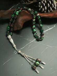 1pc Middle Eastern Saudi Tasbih Prayer Beads 33 Beads, Arabic Rosary Bracelet Islamic Prayer Beads, Glass Tasbih Prayer Beads, Tasbih Muslim Prayer Beads Bracelet, Christmas, New Year, Valentine's Day Gift For Men - Multicolor - View 11