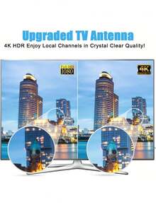 2026 超高清智能电视天线 - 10,000 英里范围和 50 个州覆盖，4K/1080P 免费高清电视，带磁性底座，360° 接收超过 10,000 个频道（ABC、CBS、FOX、NBC） - 即插即用 - 天线，输出：