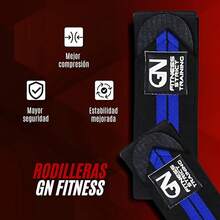 GN FITNESS Vendas Para Rodillas Gym, Wraps Para Rodilla Gym, Rodillera para Gym, Equipo de entrenamiento de pesas, Evita lesiones en tus articulaciones, Unise (Negro) - Azul Rey - Ver 5