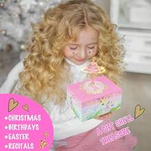 '' Musical Jewelry Box Organizer With Jewelry Set - Pink Purple Spinning Ballerina Theme, Swan Lake Tune - Jewelry Storage And Music Box - giày ba lê màu hồng - Xem 4