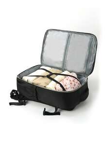 1个热气球旅行背包，男女通用，商务通勤，度假背包，多层背包，笔记本电脑包，双肩包，多功能背包，商务旅行，大学书包，适合国际通勤旅行 - 黑色 - 查看 10