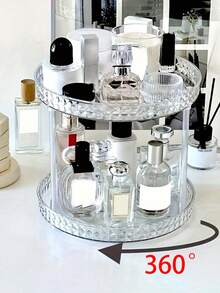 3-Tier Rotating Makeup Organizer, Multi-Layer Tabletop Storage Box, Cosmetic Display Rack, Bottle Holder, Desktop Organizer, Home Decor, Gift, Optional 3-Tier/2-Tier/1-Tier - Multicolor - View 4